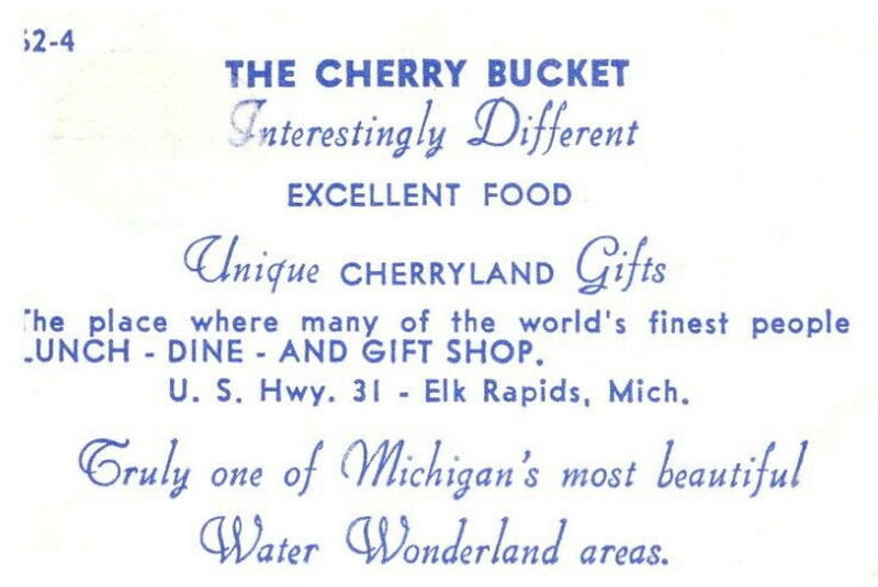 Cherry Bucket (Elk Harbor Restaurant) - Vintage Postcard (newer photo)